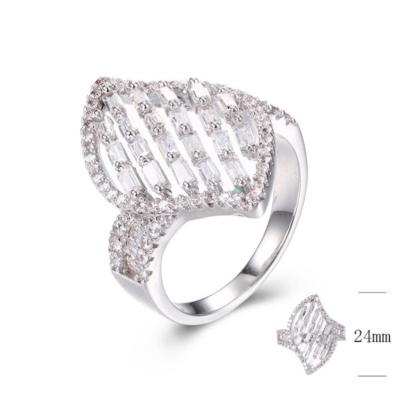 SJ29237, Ladies' Moissanite Ring, S925, Rhodium Plated, White, 5.49g