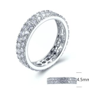 SJ28196, Ladies' Moissanite Ring, S925, Rhodium Plated, White, 2.65g