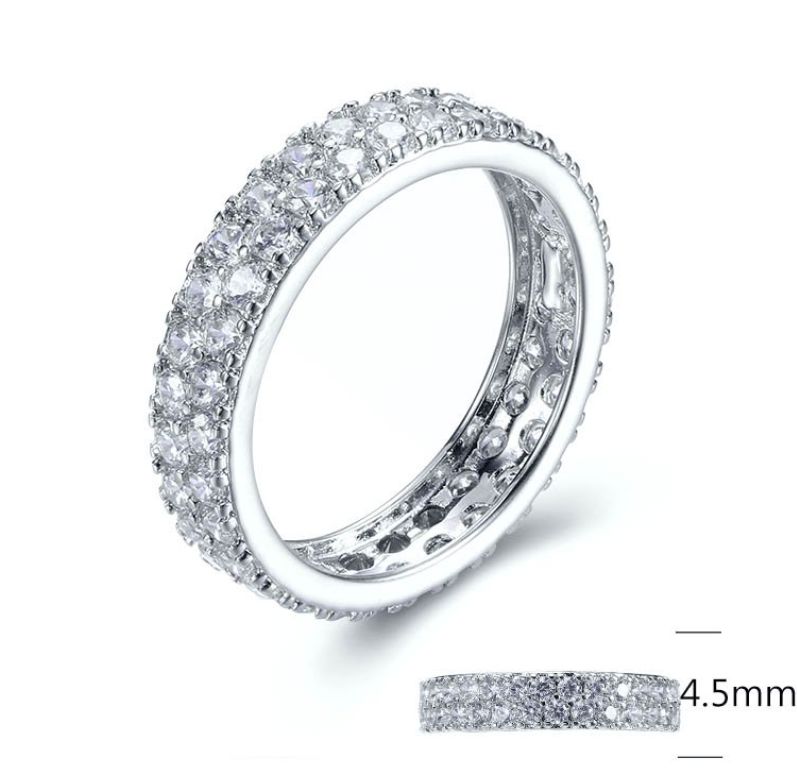 SJ28196, Ladies' Moissanite Ring, S925, Rhodium Plated, White, 2.65g