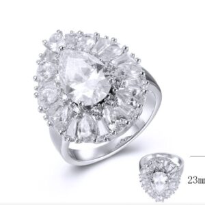 SJ38972, Ladies' Moissanite Ring, S925, Rhodium Plated, White, 6.86g