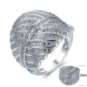 SJ25551-C, Ladies' Moissanite Ring, S925, Rhodium + Black Rhodium Plated, Silver, 6.91g