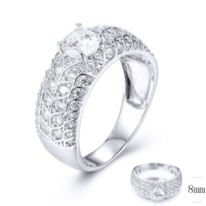 SJ32441, Ladies' Moissanite Ring, S925, Rhodium Plated, White, 4.42g