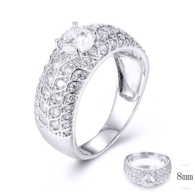 SJ32441, Ladies' Moissanite Ring, S925, Rhodium Plated, White, 4.42g