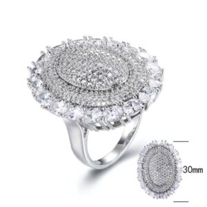 SJ29569-C, Ladies' Moissanite Ring, S925, Rhodium + Black Rhodium Plated, Silver, 10.39g