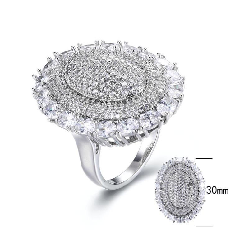 SJ29569-C, Ladies' Moissanite Ring, S925, Rhodium + Black Rhodium Plated, Silver, 10.39g