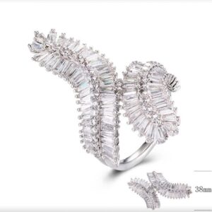 SJ28504, Ladies' Moissanite Ring, S925, Rhodium Plated, White, 8.14g