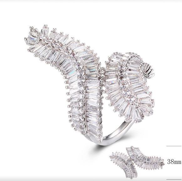 SJ28504, Ladies' Moissanite Ring, S925, Rhodium Plated, White, 8.14g