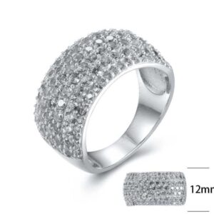 SJ23247, Ladies' Moissanite Ring, S925, Rhodium Plated, White, 6.74g