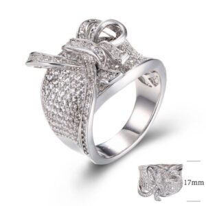 SJ29041, Ladies' Moissanite Ring, S925, Rhodium Plated, White, 8.94g
