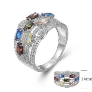 SJ22268, Ladies' Moissanite Ring, S925, Rhodium Plated, White, 3.99g