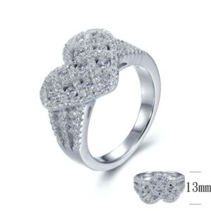 SJ28644, Ladies' Moissanite Ring, S925, Rhodium Plated, White, 7.2g