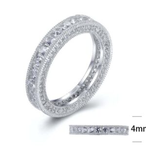 SJ24161, Ladies' Moissanite Ring, S925, Rhodium Plated, White, 3.01g