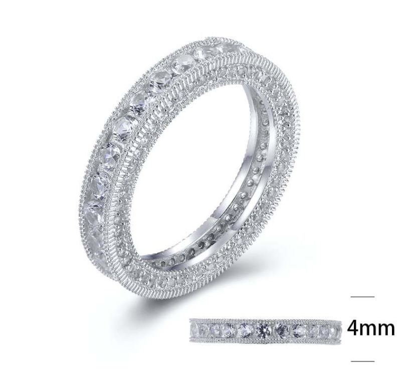 SJ24161, Ladies' Moissanite Ring, S925, Rhodium Plated, White, 3.01g