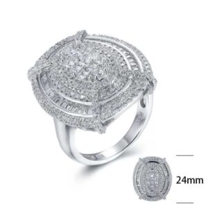 SJ26121, Ladies' Moissanite Ring, S925, Rhodium Plated, White, 8.42g