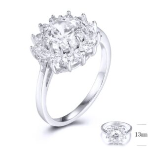 SJ30951, Ladies' Moissanite Ring, S925, Rhodium Plated, White, 3.49g