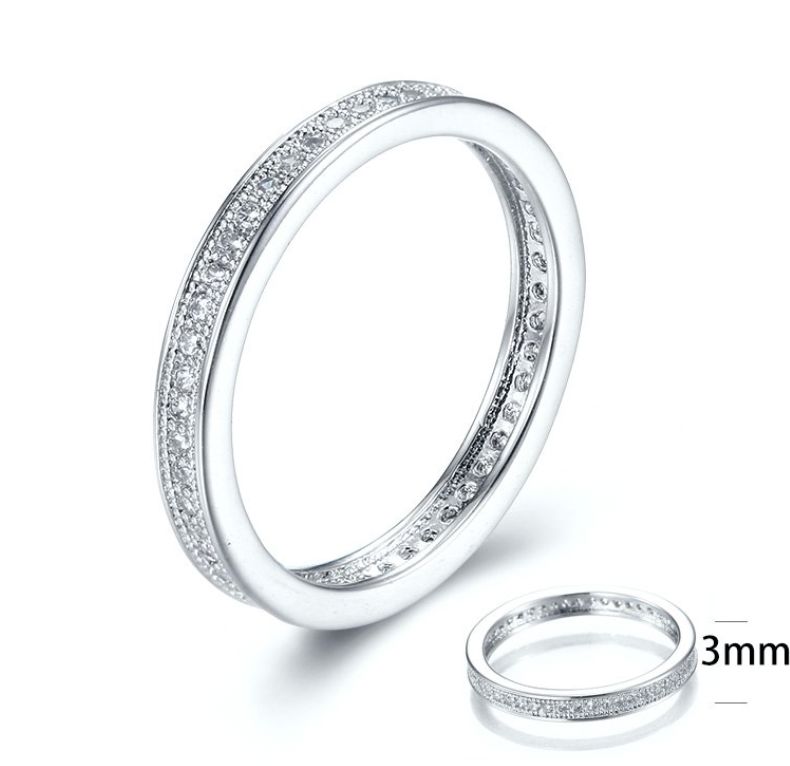 SJ28700, Ladies' Moissanite Ring, S925, Rhodium Plated, White, 1.82g