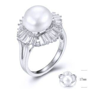 SJ32509, Ladies' Moissanite Ring, S925, Rhodium Plated, White, 4.92g
