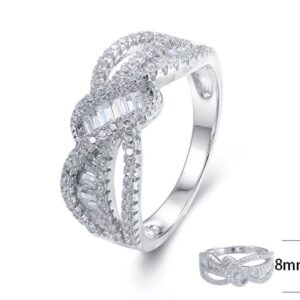 SJ25334, Ladies' Moissanite Ring, S925, Rhodium Plated, White, 3.92g