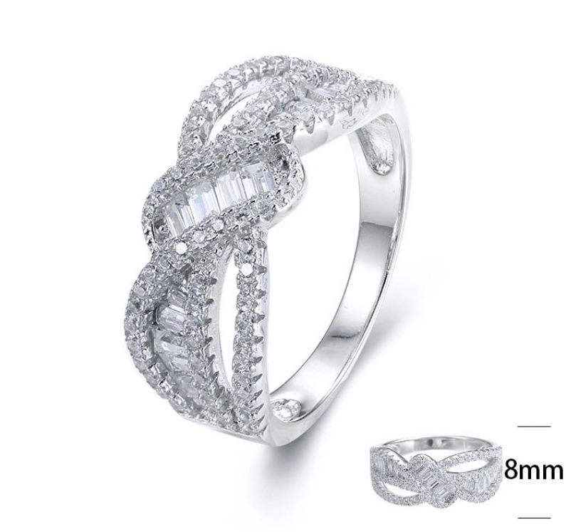 SJ25334, Ladies' Moissanite Ring, S925, Rhodium Plated, White, 3.92g