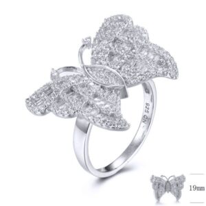 SJ32569, Ladies' Moissanite Ring, S925, Rhodium Plated, White, 5.75g