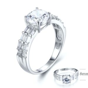 SJ28823, Ladies' Moissanite Ring, S925, Rhodium Plated, White, 3.89g