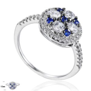 SJ22428, Ladies' Moissanite Ring, S925, Rhodium Plated, White, 2.57g