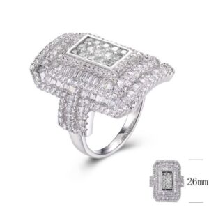 SJ28887, Ladies' Moissanite Ring, S925, Rhodium Plated, White, 10.19g