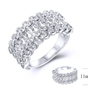 SJ37716, Ladies' Moissanite Ring, S925, Rhodium Plated, White, 4.79g