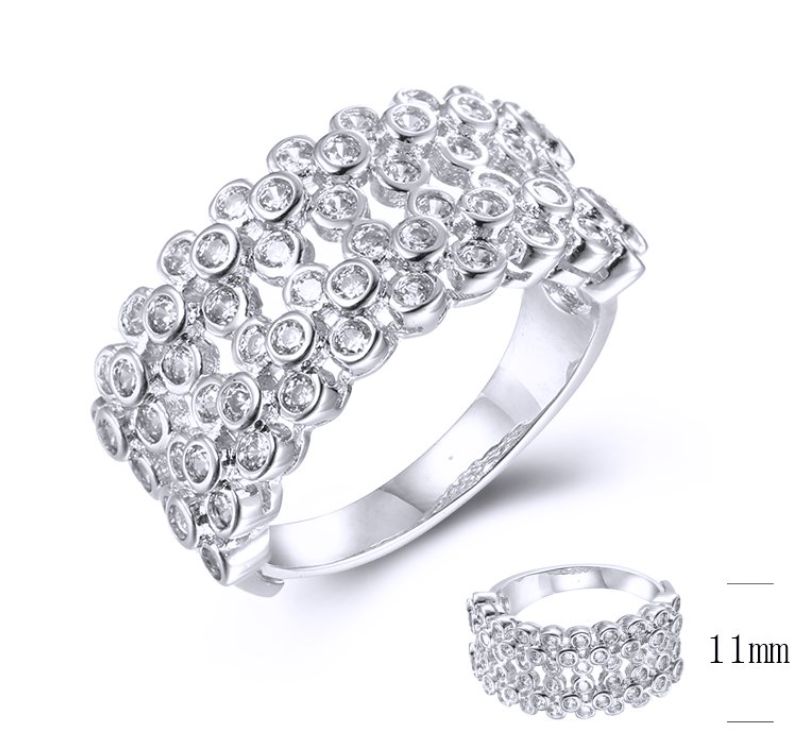SJ37716, Ladies' Moissanite Ring, S925, Rhodium Plated, White, 4.79g