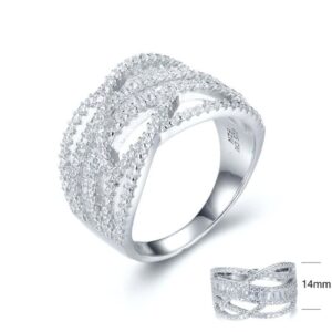 SJ28738, Ladies' Moissanite Ring, S925, Rhodium Plated, White, 5.8g