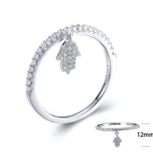 SJ27228, Ladies' Moissanite Ring, S925, Rhodium Plated, White, 4.3g