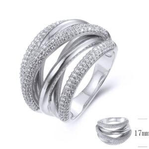 SJ38174, Ladies' Moissanite Ring, S925, Rhodium Plated, White, 7.75g
