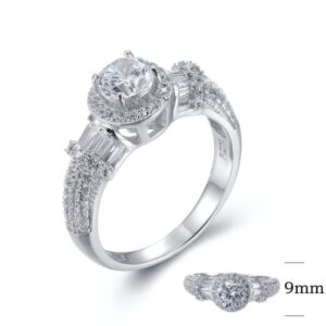 SJ26428, Ladies' Moissanite Ring, S925, Rhodium Plated, White, 4.28g