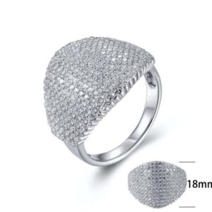 SJ27009, Ladies' Moissanite Ring, S925, Rhodium Plated, White, 4.71g