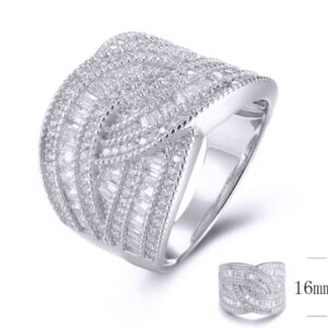 SJ33068, Ladies' Moissanite Ring, S925, Rhodium Plated, White, 6.56g