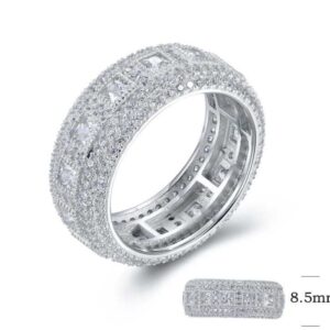 SJ26333, Ladies' Moissanite Ring, S925, Rhodium Plated, White, 8.94g