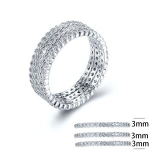 SJ28709, Ladies' Moissanite Ring, S925, Rhodium Plated, White, 3.91g