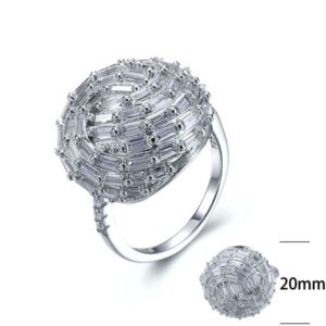 SJ27496, Ladies' Moissanite Ring, S925, Rhodium Plated, White, 7.55g
