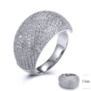 SJ21074-C, Ladies' Moissanite Ring, S925, Rhodium + Black Rhodium Plated, Silver, 10.1g