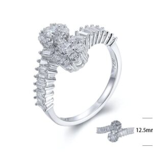 SJ26040, Ladies' Moissanite Ring, S925, Rhodium Plated, White, 3.14g