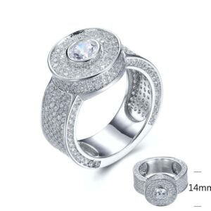 SJ27782, Ladies' Moissanite Ring, S925, Rhodium Plated, White, 5.01g