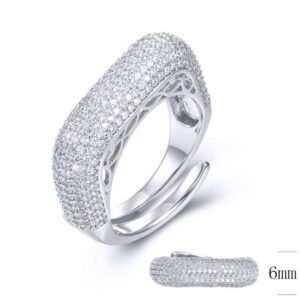 SJ34383, Ladies' Moissanite Ring, S925, Rhodium Plated, White, 4.27g