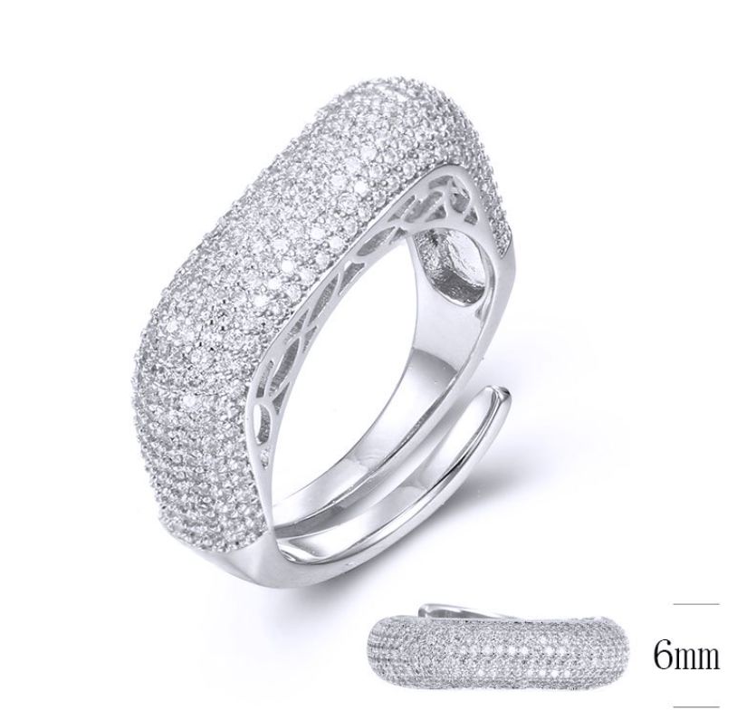 SJ34383, Ladies' Moissanite Ring, S925, Rhodium Plated, White, 4.27g