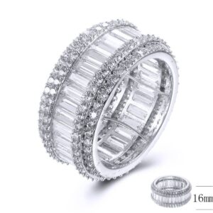 SJ37982, Ladies' Moissanite Ring, S925, Rhodium Plated, White, 7.46g