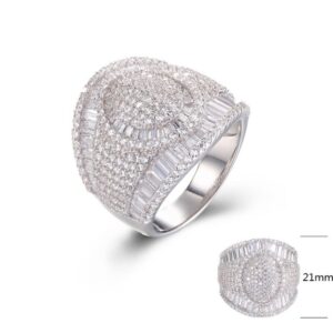 SJ28880, Ladies' Moissanite Ring, S925, Rhodium Plated, White, 4.8g