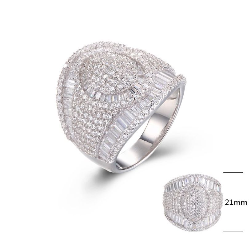 SJ28880, Ladies' Moissanite Ring, S925, Rhodium Plated, White, 4.8g