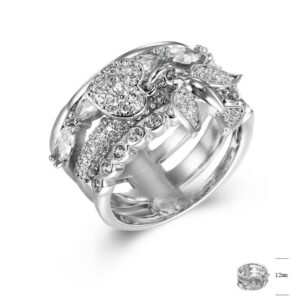 SJ43743, Ladies' Moissanite Ring, S925, Rhodium Plated, White, 9.07g
