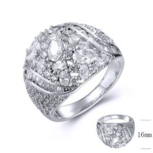 SJ39333, Ladies' Moissanite Ring, S925, Rhodium Plated, White, 5.7g