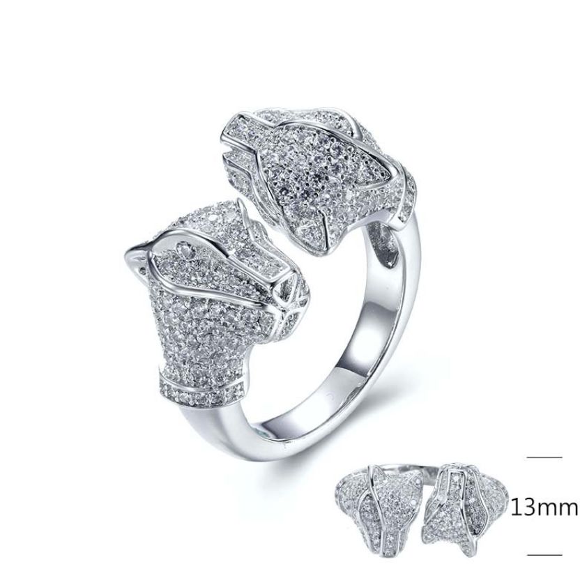 SJ27854, Ladies' Moissanite Ring, S925, Rhodium Plated, White, 8.08g