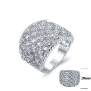 SJ25229, Ladies' Moissanite Ring, S925, Rhodium Plated, White, 10g